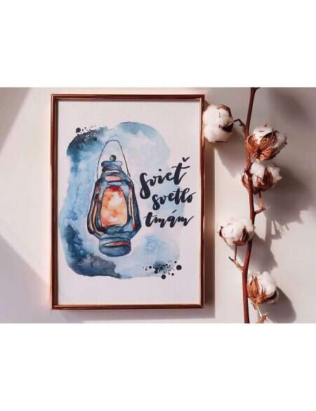 SVIEŤ SVETLO TMÁM – art print